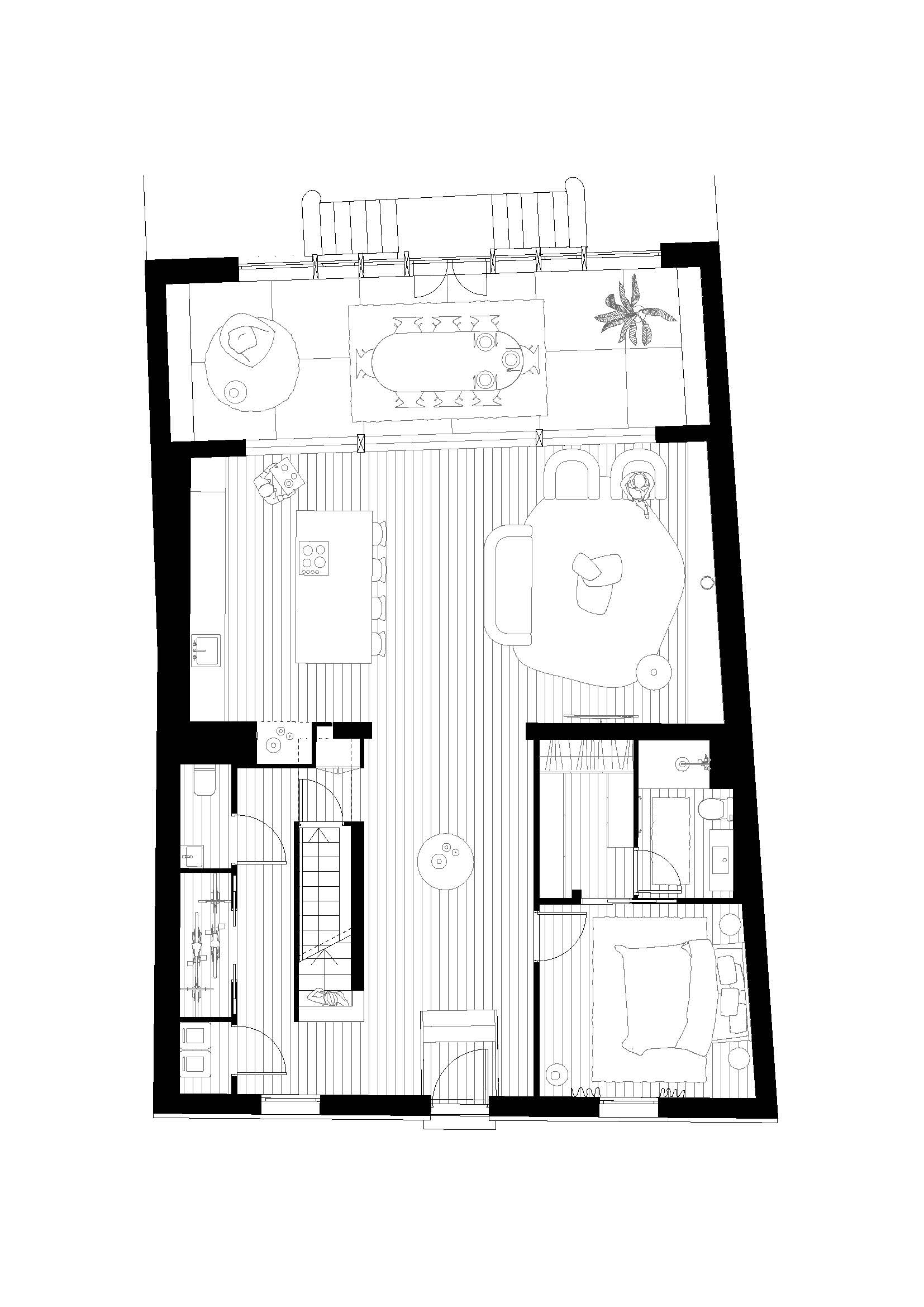 Plan du rez-de-chaussée projet / © Atelier Cambium