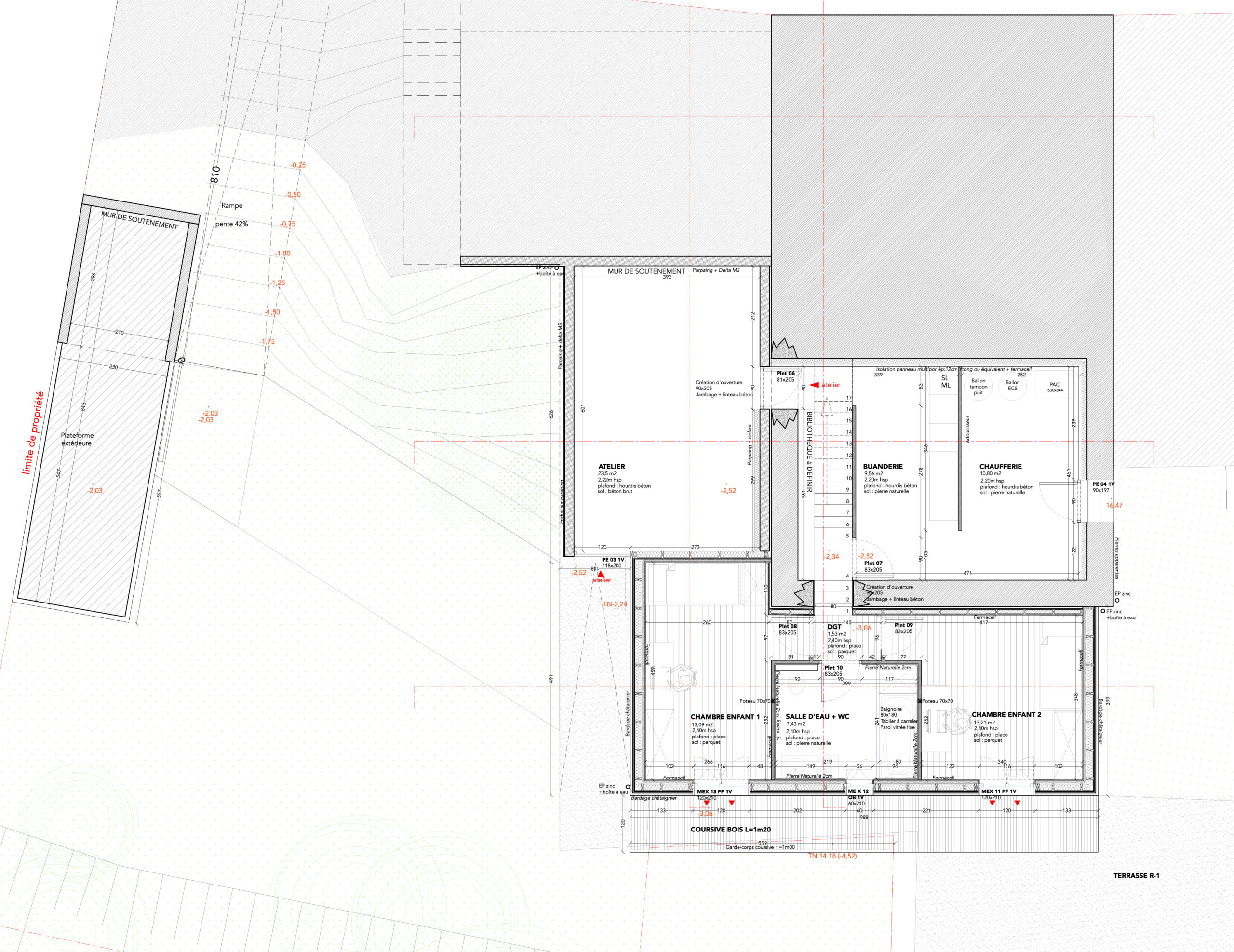 Plan RDC / Claire Archimbaud Architecte