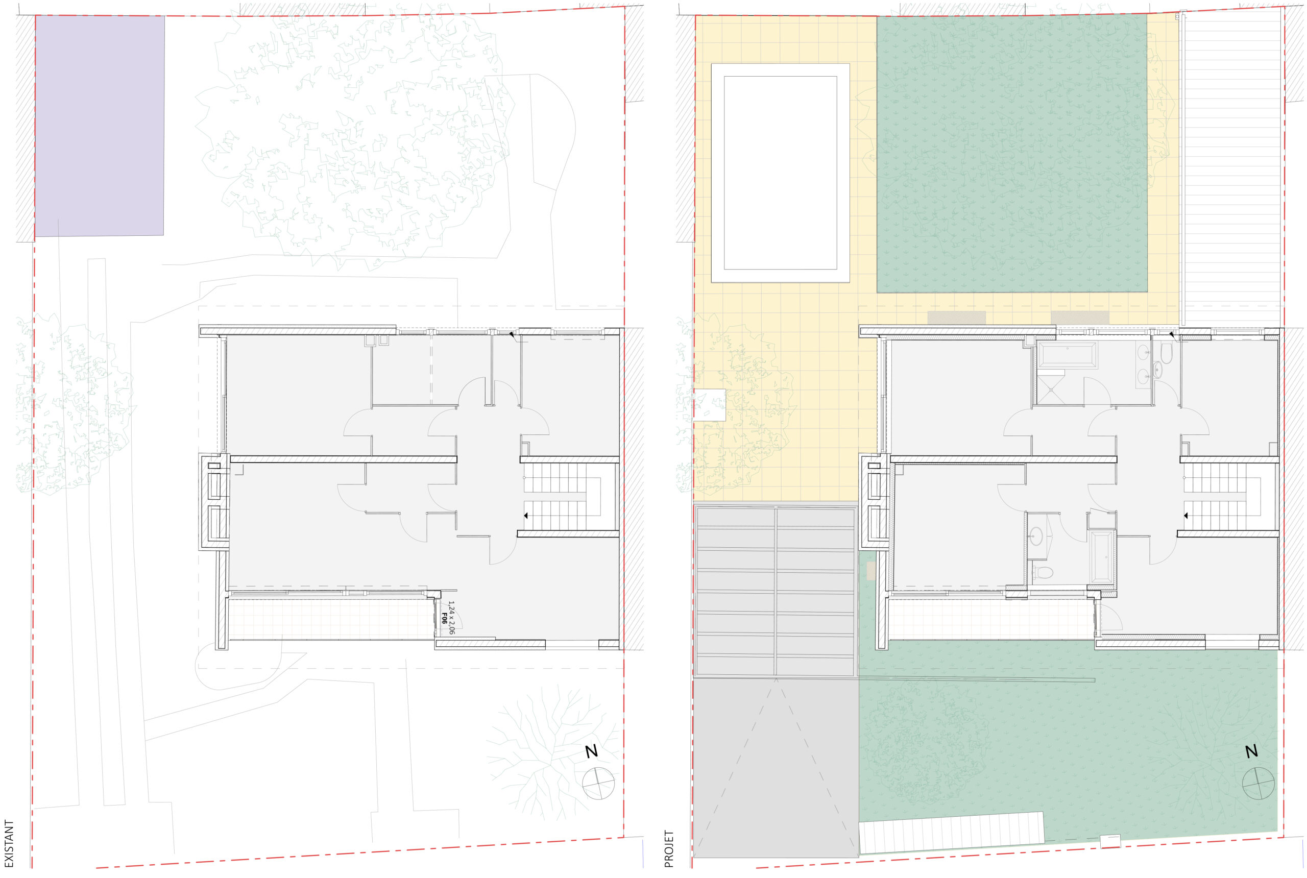 Maison L plan R+1 / Justine Reverchon Architecte