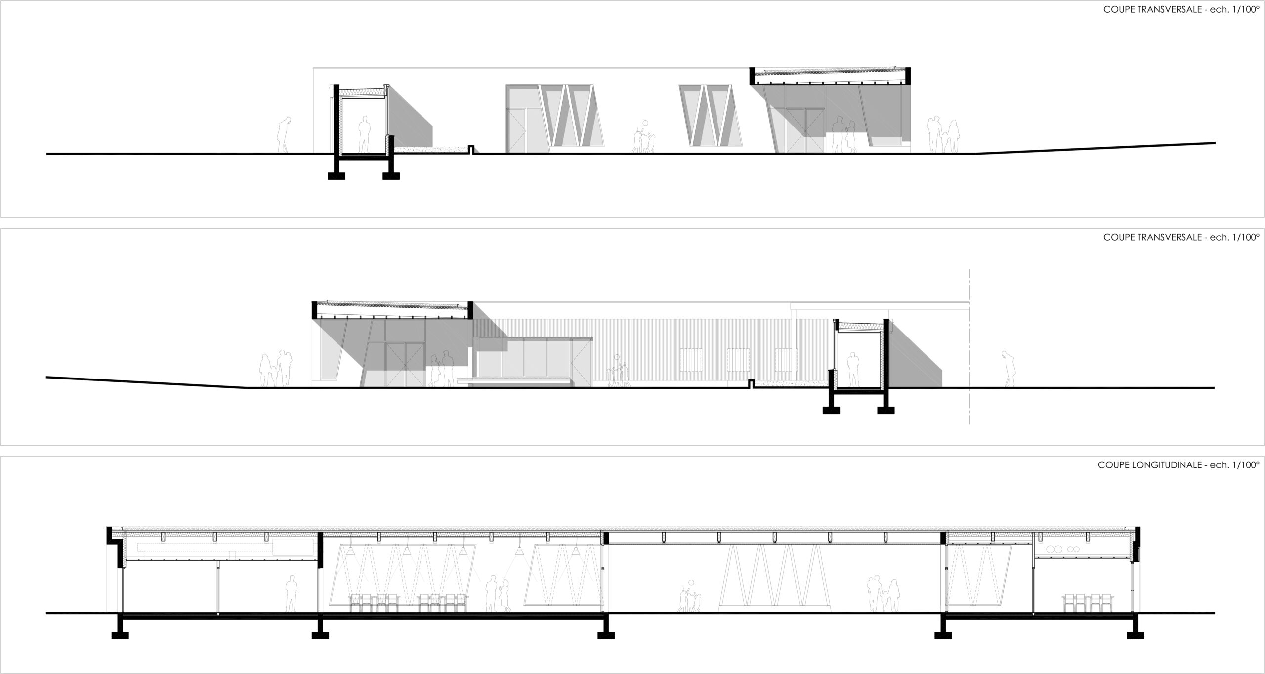 Coupes / Atelier d'architecture Yvain Renard