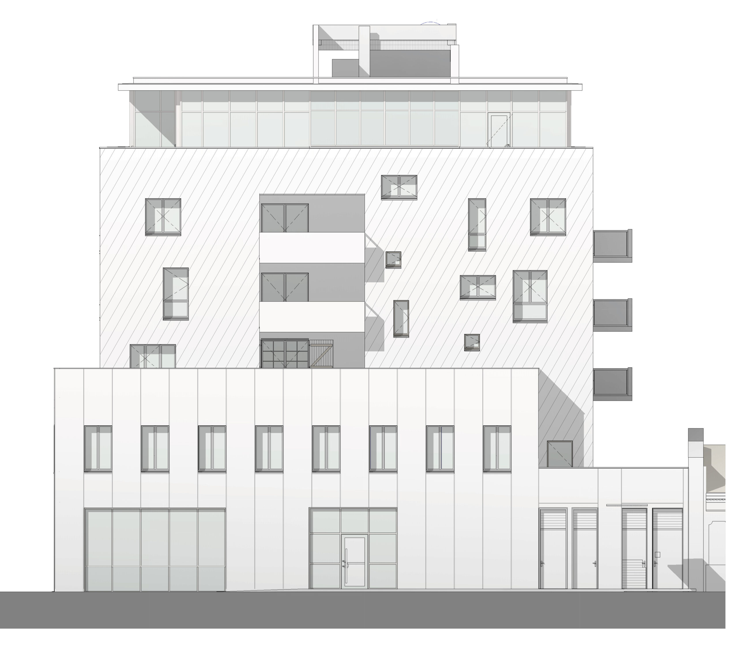 Elévation façade rue Bobillot / Bulle Architectes