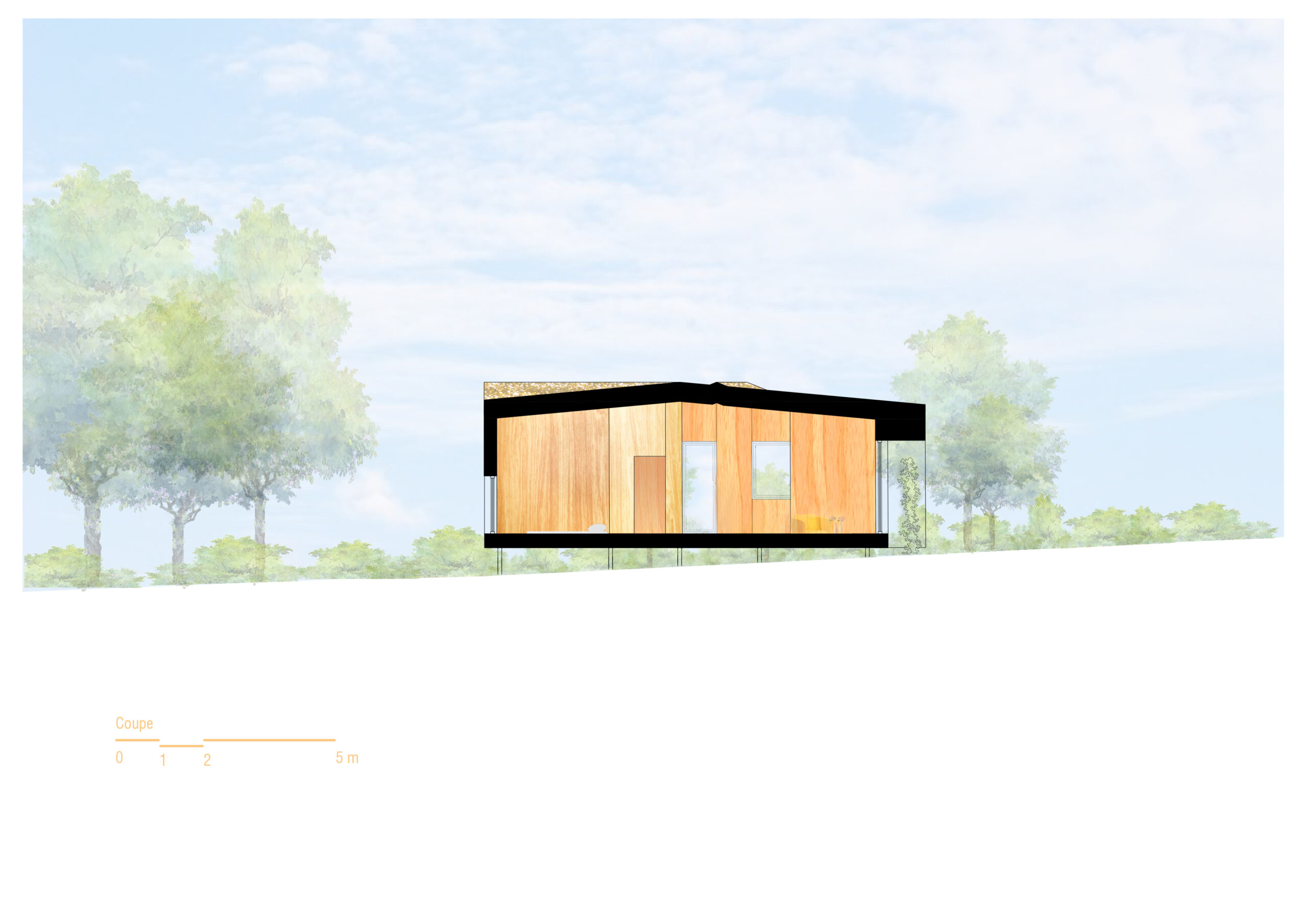 Maison(ou)VerteRurale_coupe / onSITE architecture