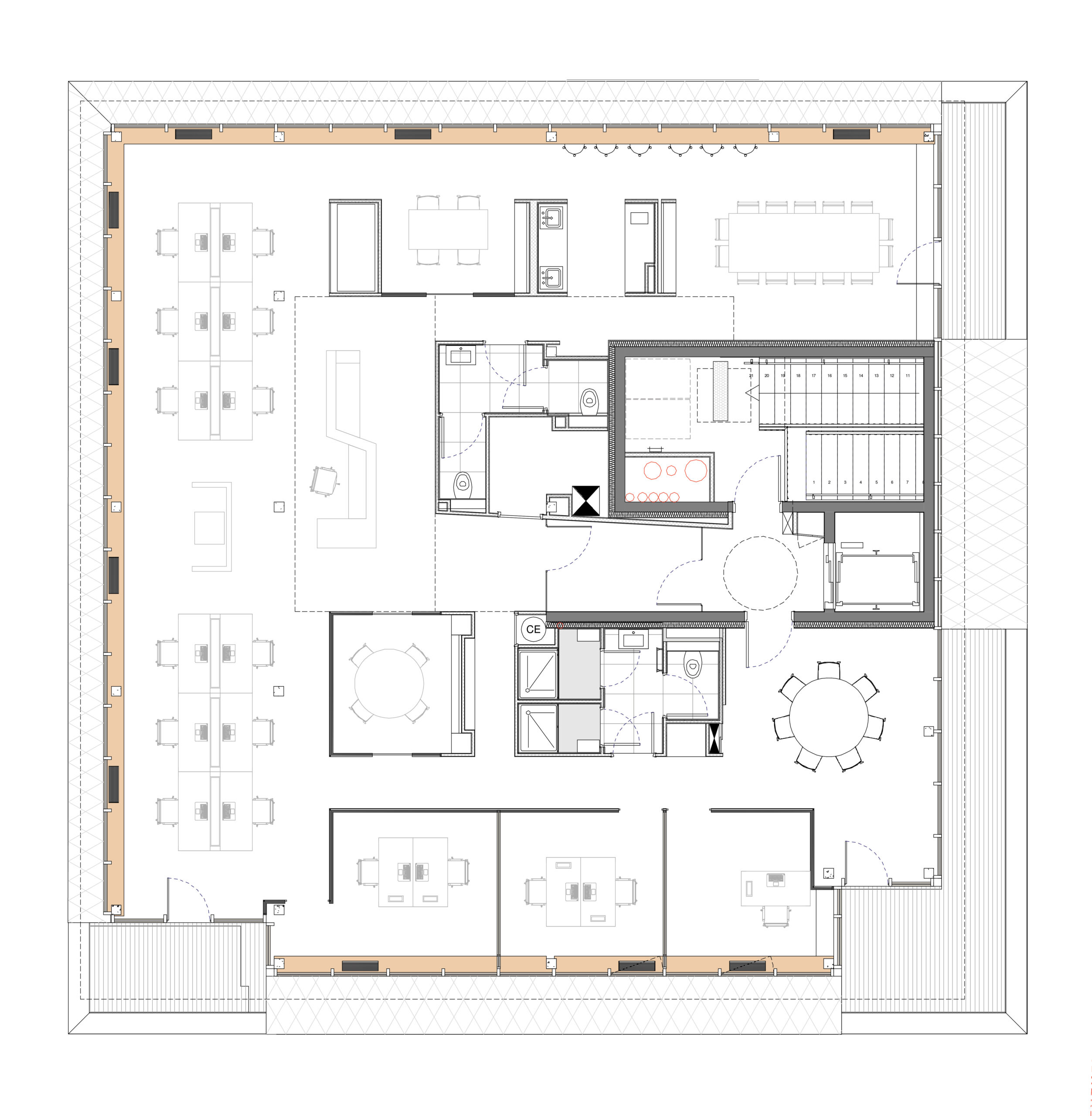 Plan d'étage courant R+5 / Bulle Architectes