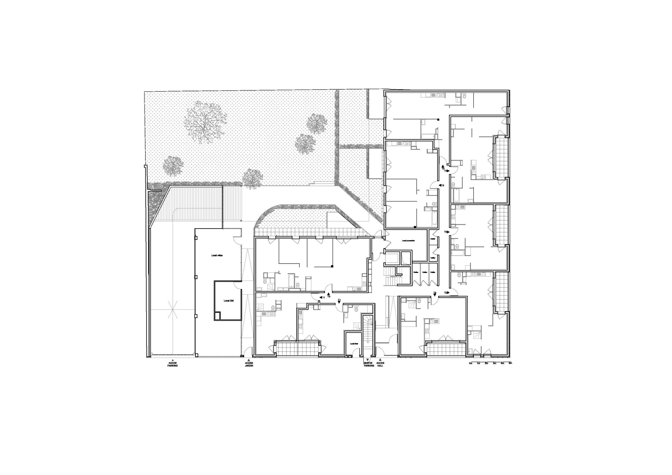 Plan de rez-de-chaussée / Lemérou Architecture