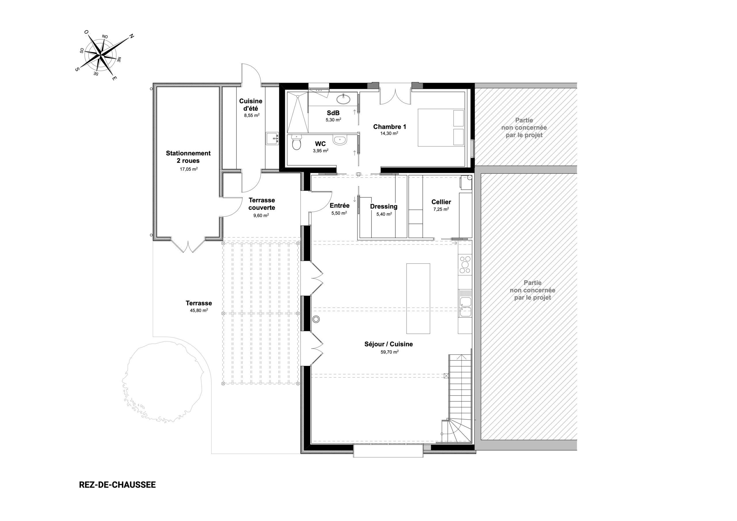 Plan Rez-de-Chaussée / Agencéa