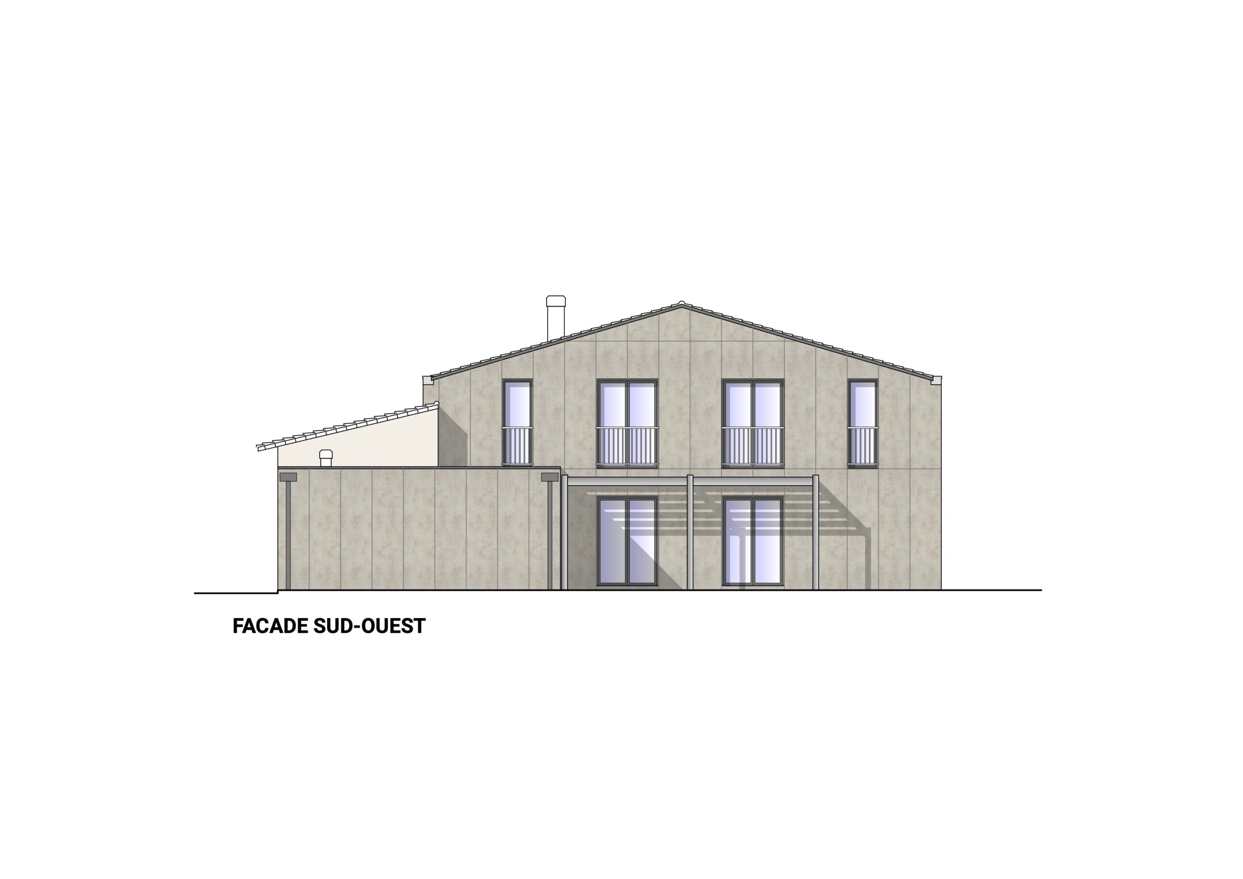 Façade Sud-Ouest / Agencéa