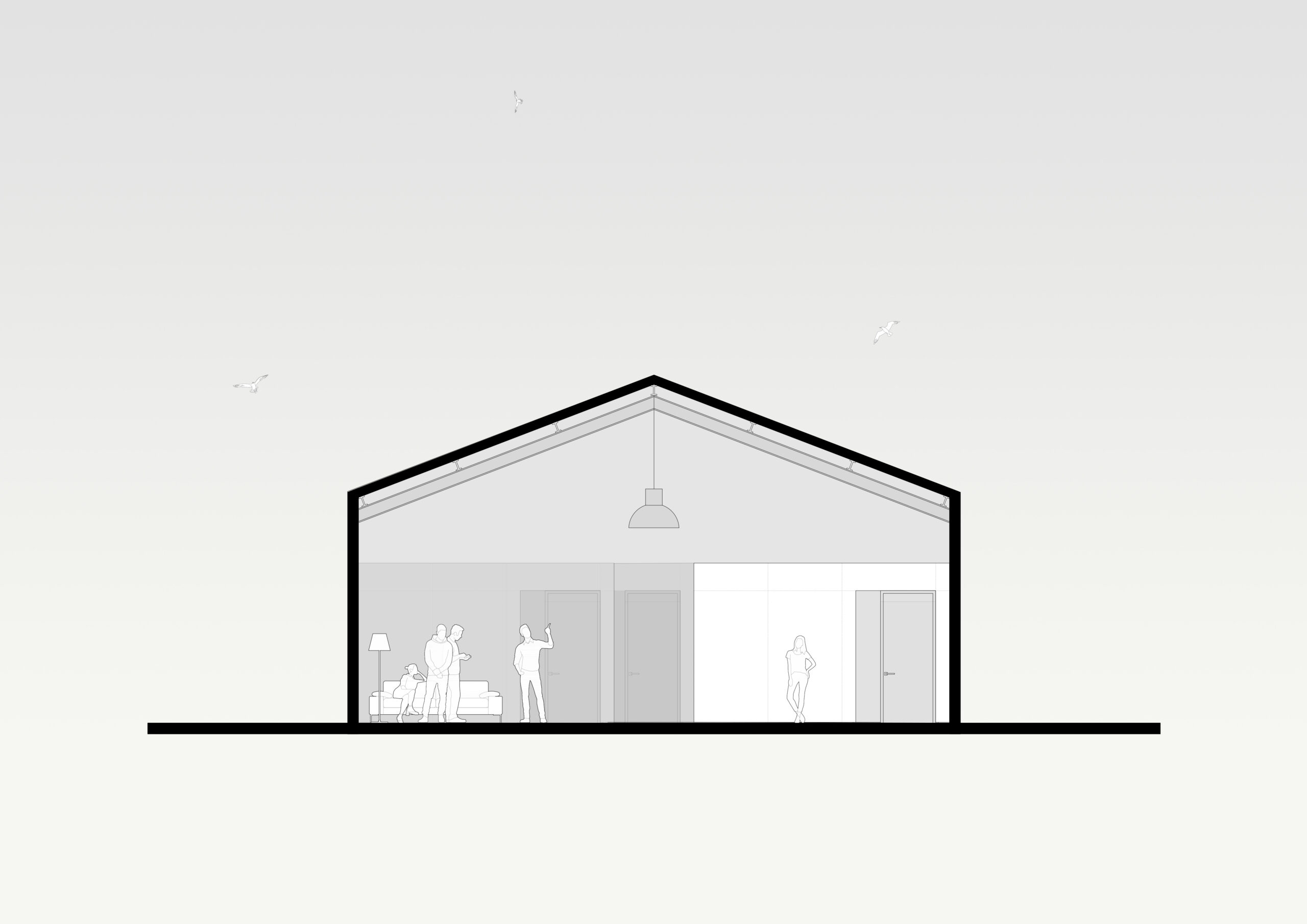 Coupe sur le projet / B+L ARCHITECTES