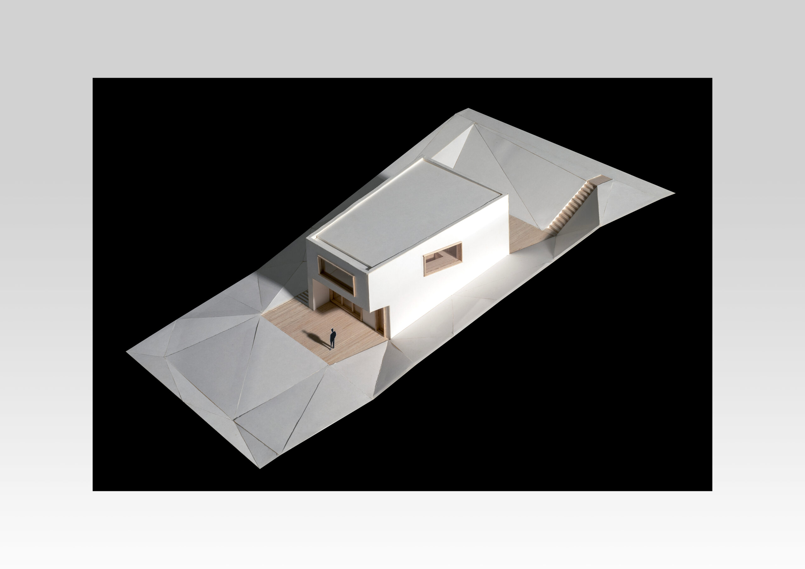 Vue axonometrique du projet en maquette / B+L ARCHITECTES
