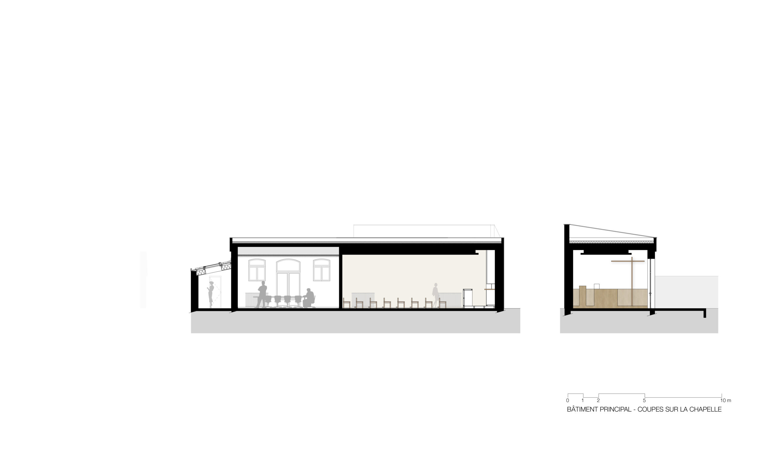 Coupes sur la Chapelle / Lauren Havel & Mathias Cisnal Architectes