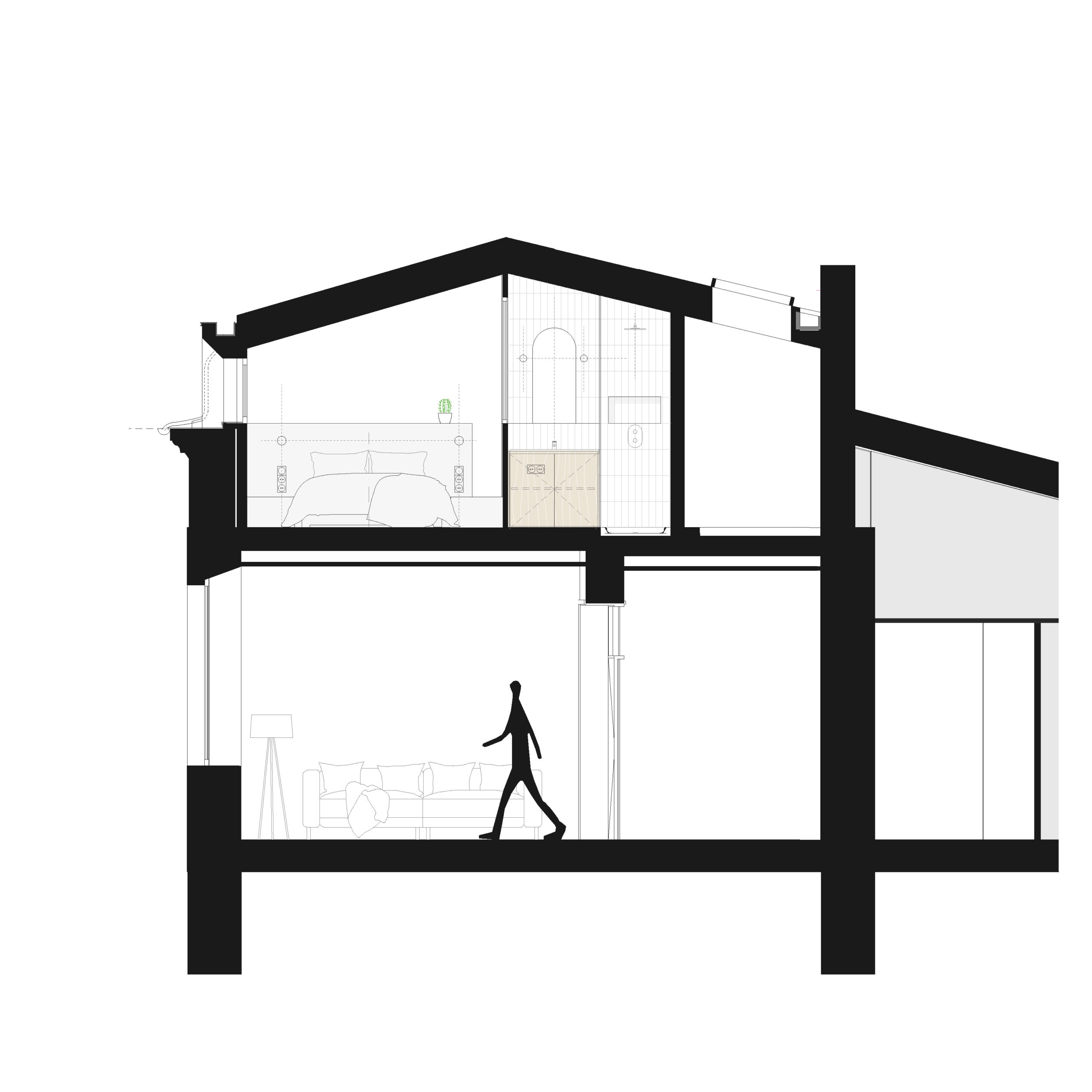 Coupe B / Faye Architectes & Associés