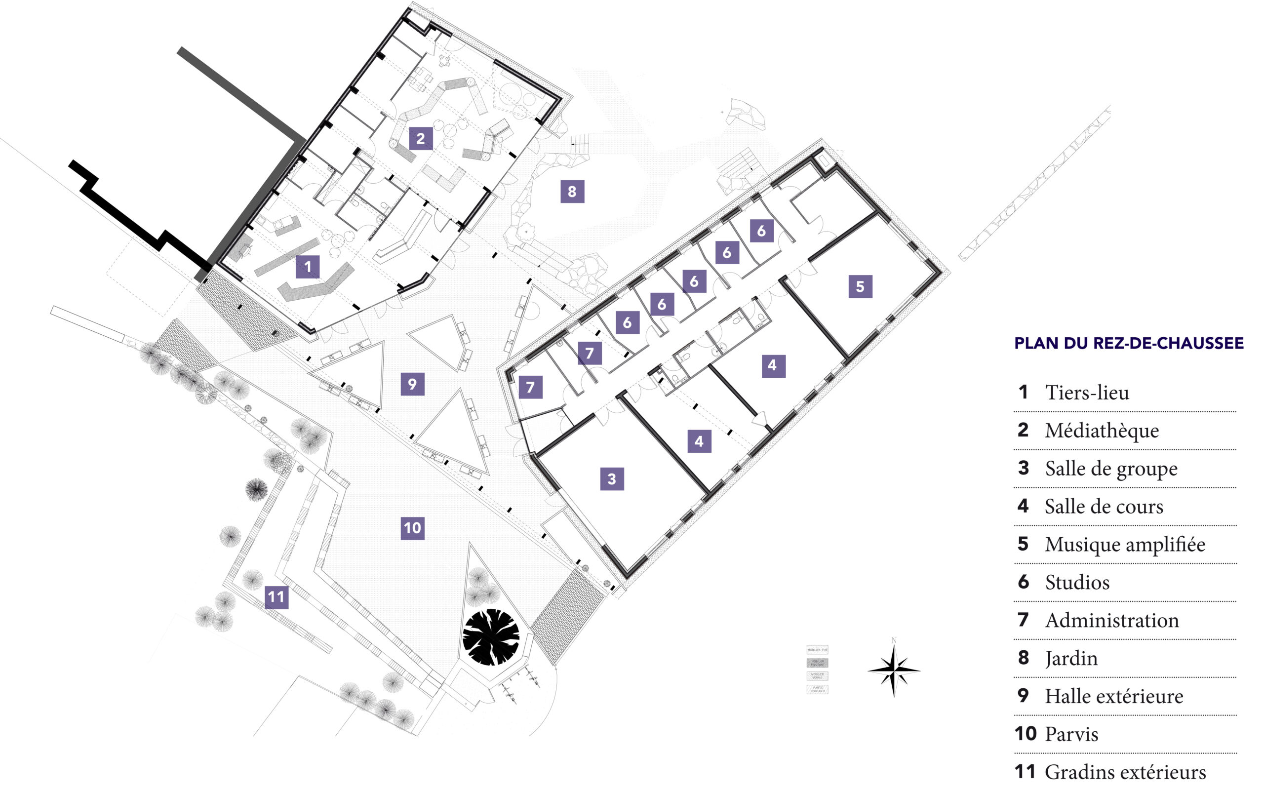 Plan du rez-de-chaussée / SPIRALE Architecture
