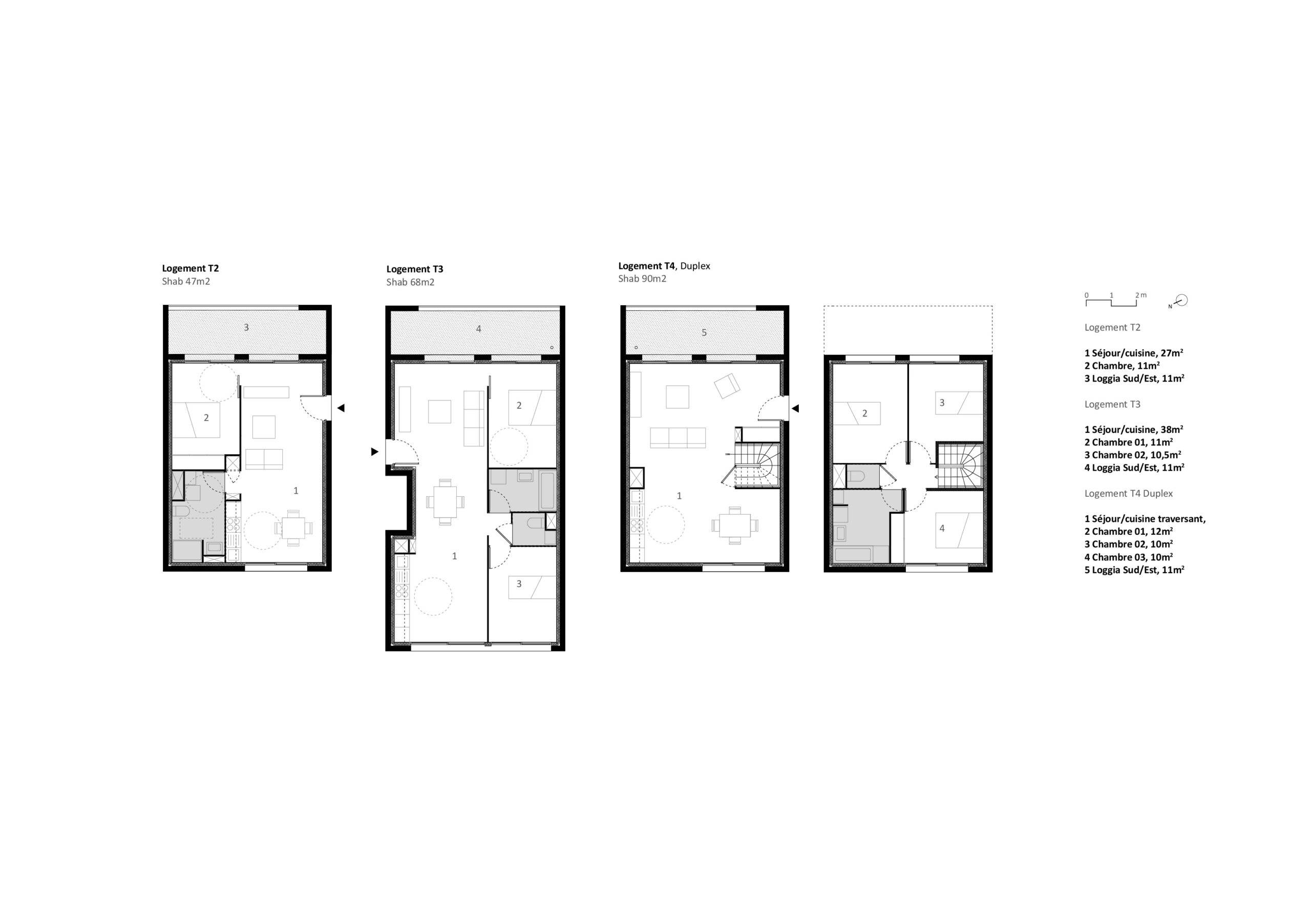Plan logements / GUIRAUD MANENC GAULT sas d'Architecture