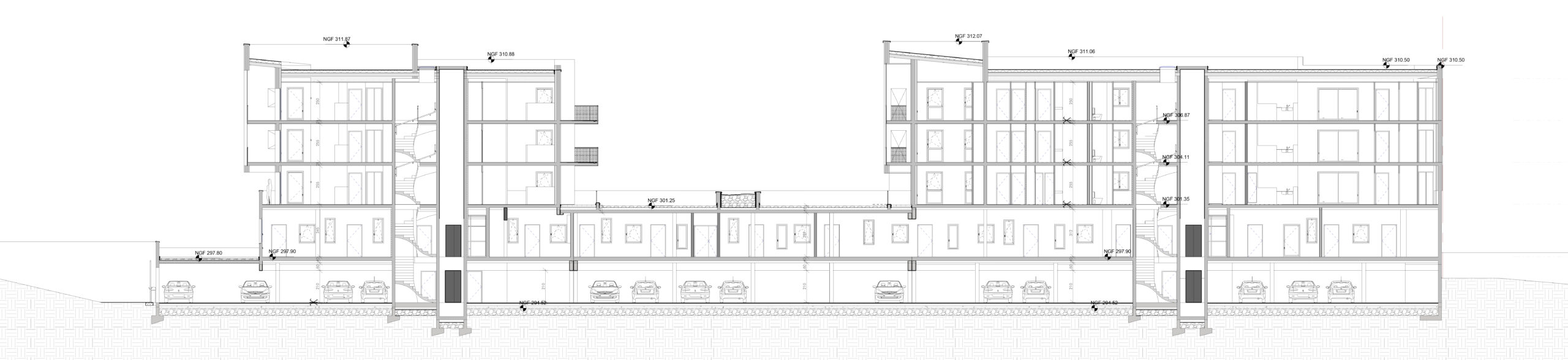 Coupe transverale / HUB Architectes